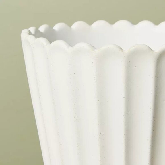 Scallop-Fluted Stoneware In/Outdoor Planter Pot Large - Hearth & Hand Magnolia - Picture 3 of 10